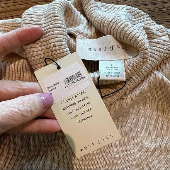 Most of All Women’s Lovisa Palomina Sweater Pullover Cropped Turtleneck Ribbed S - Picture 4 of 10